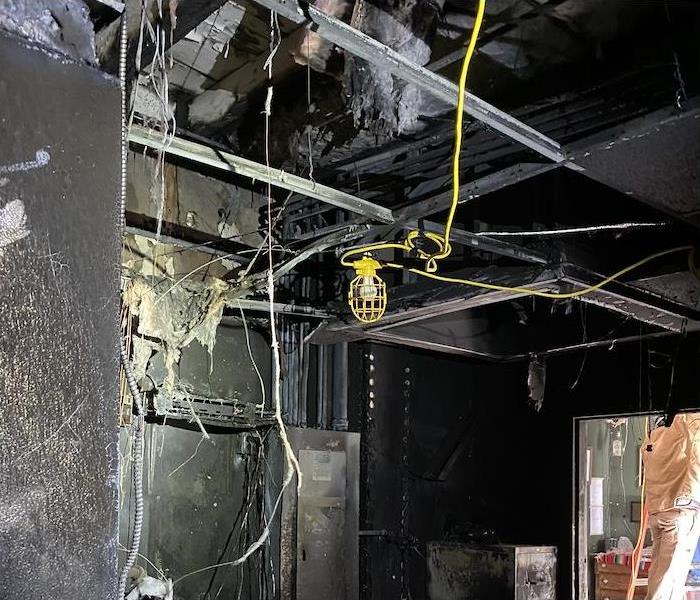 inside of a building completely burned