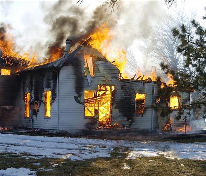 A house in fire