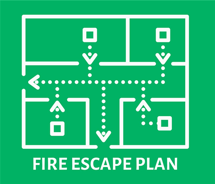 Map of a house and escape routes